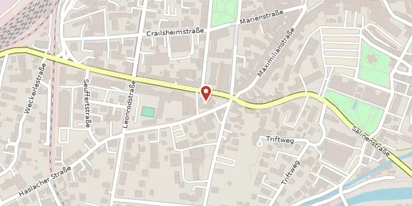 Karte der Umgebung von Sparkassenplatz 1, 83278 Traunstein