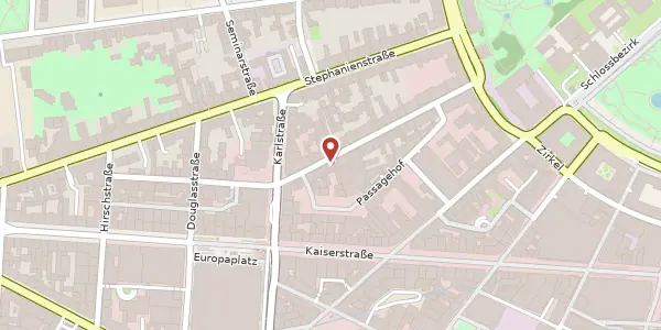 Karte der Umgebung von Akademiestr. 35, 76133 Karlsruhe