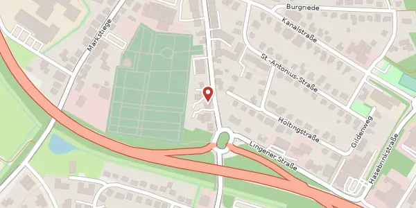 Karte der Umgebung von Lingener Str. 38, 49716 Meppen