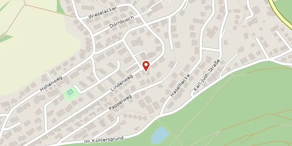 Karte der Umgebung von Lindenweg 1, 35041 Marburg