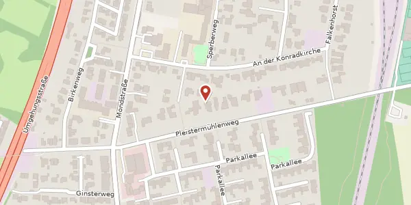 Karte der Umgebung von Pleistermühlenweg 93 a, 48155 Münster