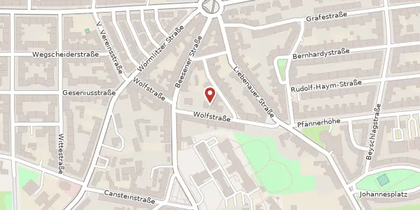 Karte der Umgebung von Wolfstraße 8, 06110 Halle (Saale)