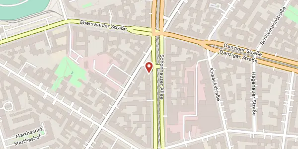 Karte der Umgebung von Schönhauser Allee 146, 10435 Berlin