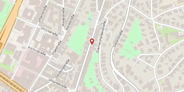 Karte der Umgebung von Alexanderstraße 5, 70184 Stuttgart