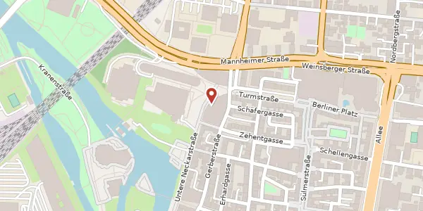 Karte der Umgebung von Platz am Bollwerksturm 1, 74072 Heilbronn