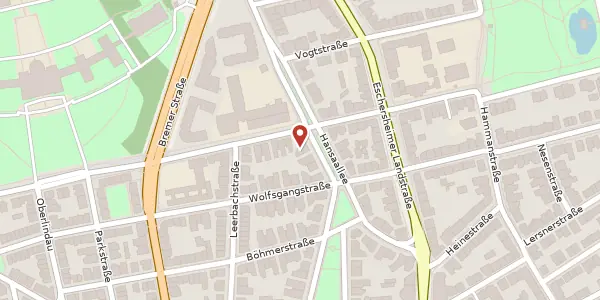 Karte der Umgebung von Hansaallee 23, 60322 Frankfurt