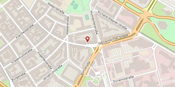 Karte der Umgebung von Seckenheimer Str. 75, 68165 Mannheim