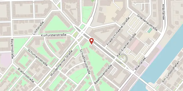 Karte der Umgebung von Wittelsbachstraße 13, 67061 Ludwigshafen am Rhein