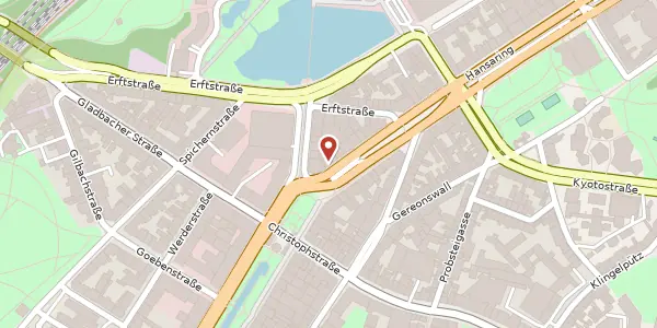 Karte der Umgebung von Hansaring 1, 50670 Köln