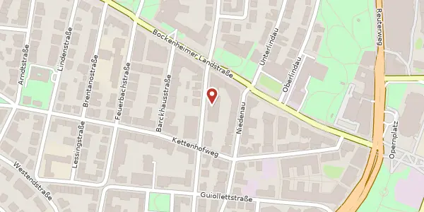 Karte der Umgebung von Ulmenstr. 30, 60325 Frankfurt