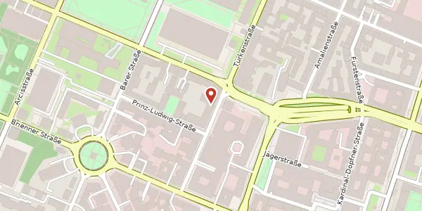 Karte der Umgebung von Türkenstr. 11, 80333 München