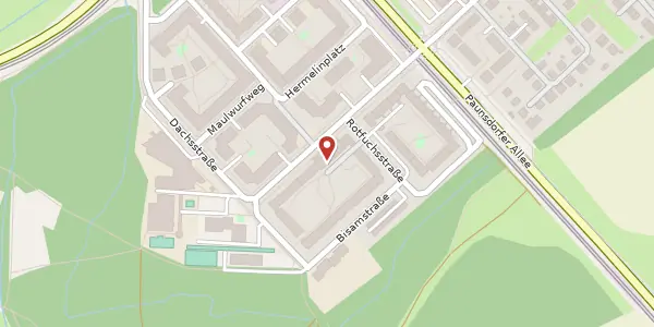 Karte der Umgebung von Rotfuchsstraße 8, 04329 Leipzig