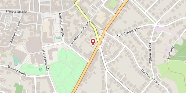 Karte der Umgebung von Badener Straße 14, 76227 Karlsruhe