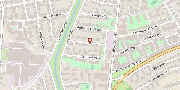 Karte der Umgebung von Vischerstraße 14, 72072 Tübingen