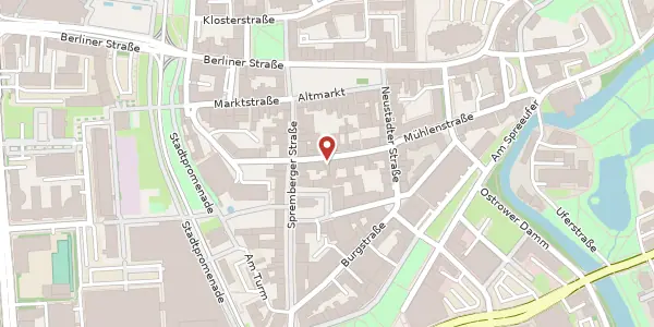 Karte der Umgebung von Mühlenstr. 43, 03046 Cottbus