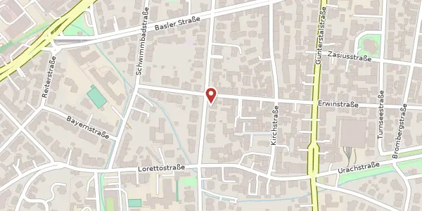 Karte der Umgebung von Goethestraße 47a, 79100 Freiburg im Breisgau