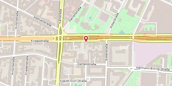 Karte der Umgebung von Kriegsstraße 39, 76133 Karlsruhe