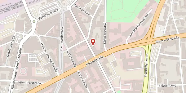 Karte der Umgebung von Bahnhofsallee 33, 31134 Hildesheim