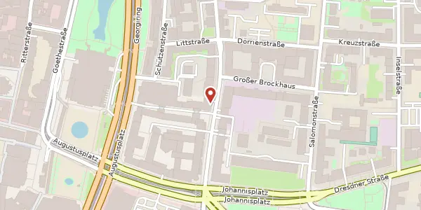 Karte der Umgebung von Querstraße 13, 04103 Leipzig