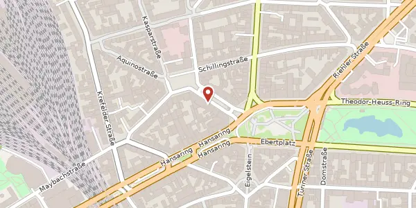 Karte der Umgebung von Sudermanstraße 5, 50670 Köln