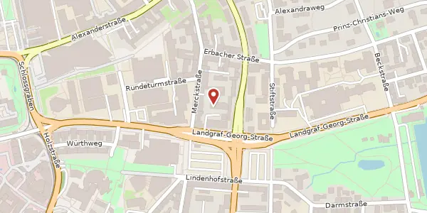 Karte der Umgebung von Landgraf-Georg-Str. 66, 64283 Darmstadt