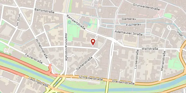 Karte der Umgebung von Erbprinzenstraße 3, 79098 Freiburg im Breisgau