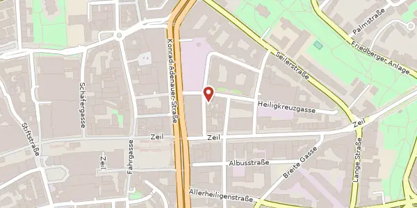 Karte der Umgebung von Porzellanhofstraße 12, 60313 Frankfurt