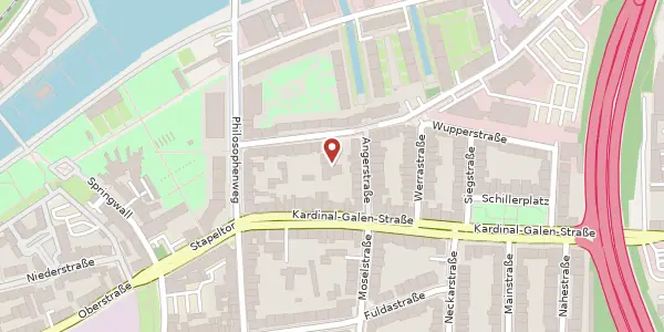 Karte der Umgebung von Stresemannstr. 20-22, 47051 Duisburg