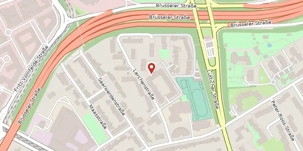 Karte der Umgebung von Lerchenstr. 17, 40547 Düsseldorf