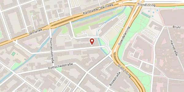 Karte der Umgebung von Lessingstraße 4, 04109 Leipzig