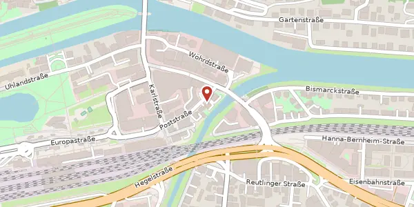 Karte der Umgebung von Poststraße 10, 72070 Tübingen