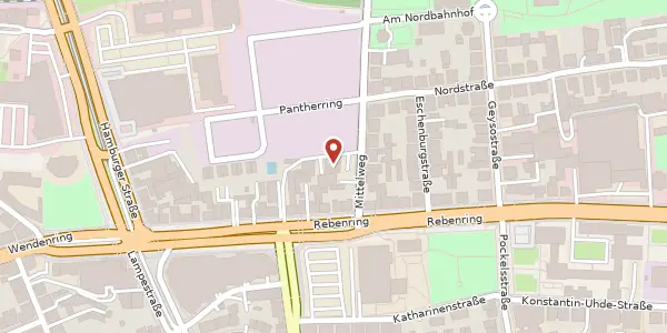 Karte der Umgebung von Mittelweg 2, 38106 Braunschweig