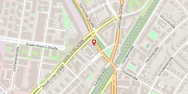 Karte der Umgebung von Karlsruher Straße 3, 79108 Freiburg im Breisgau