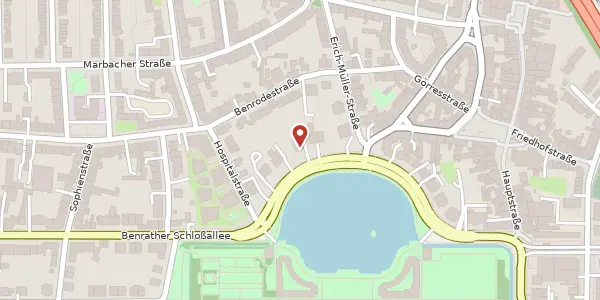 Karte der Umgebung von Benrather Schloßallee 101, 40597 Düsseldorf