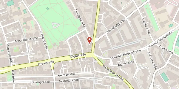 Karte der Umgebung von Friedensstraße 1, 89073 Ulm/Donau