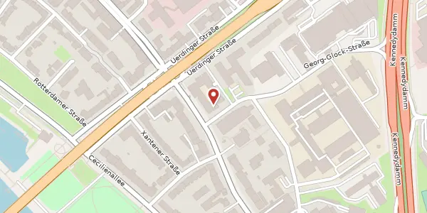 Karte der Umgebung von Georg-Glock-Str. 4, 40474 Düsseldorf