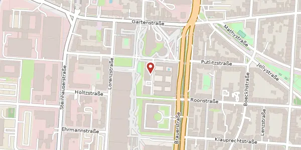 Karte der Umgebung von Brauerstraße 12 A, 76135 Karlsruhe