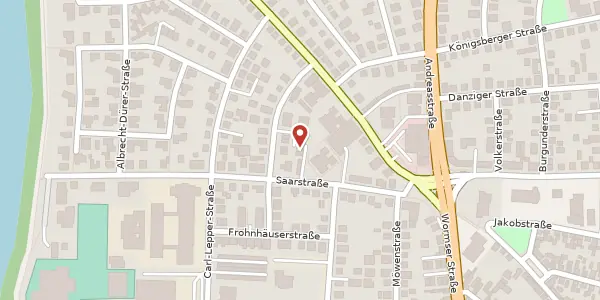 Karte der Umgebung von Saarstraße 17, 68623 Lampertheim