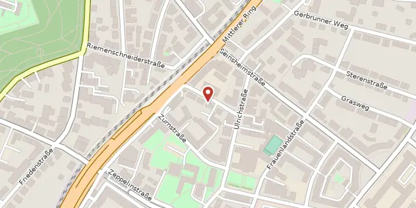 Karte der Umgebung von Sandbergerstr. 12, 97074 Würzburg