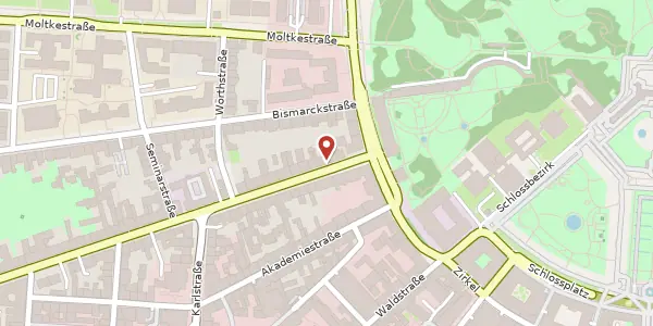 Karte der Umgebung von Stephanienstraße 4, 76133 Karlsruhe