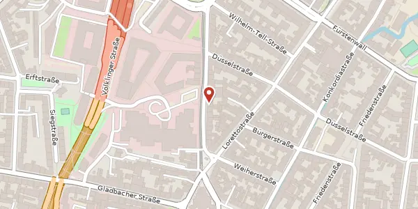 Karte der Umgebung von Neusser Str. 68, 40219 Düsseldorf