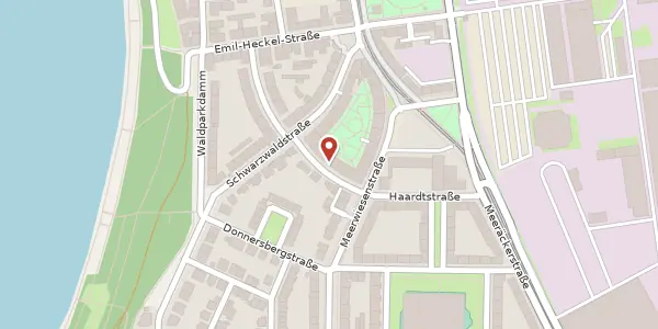 Karte der Umgebung von Haardtstraße 17, 68163 Mannheim