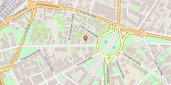 Karte der Umgebung von Theresienstraße 29, 01097 Dresden