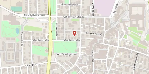 Karte der Umgebung von Gablerstraße 1, 88250 Weingarten