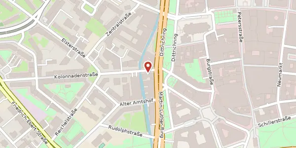 Karte der Umgebung von Otto-Schill-Straße 1, 04109 Leipzig