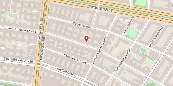 Karte der Umgebung von Erich-Weinert-Straße 21, 10439 Berlin