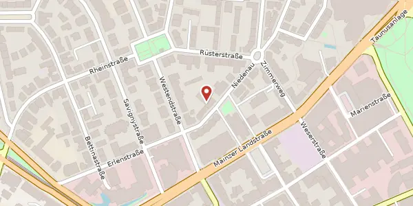 Karte der Umgebung von Niedenau 13-19, 60325 Frankfurt