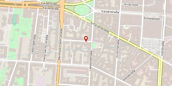 Karte der Umgebung von Belfortstraße 1, 76133 Karlsruhe