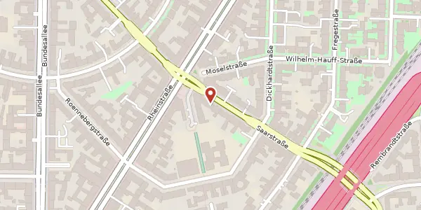 Karte der Umgebung von Saarstraße 2, 12161 Berlin