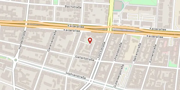 Karte der Umgebung von Grillparzerstraße 5b, 76185 Karlsruhe